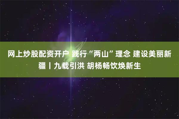 网上炒股配资开户 践行“两山”理念 建设美丽新疆丨九载引洪 胡杨畅饮焕新生